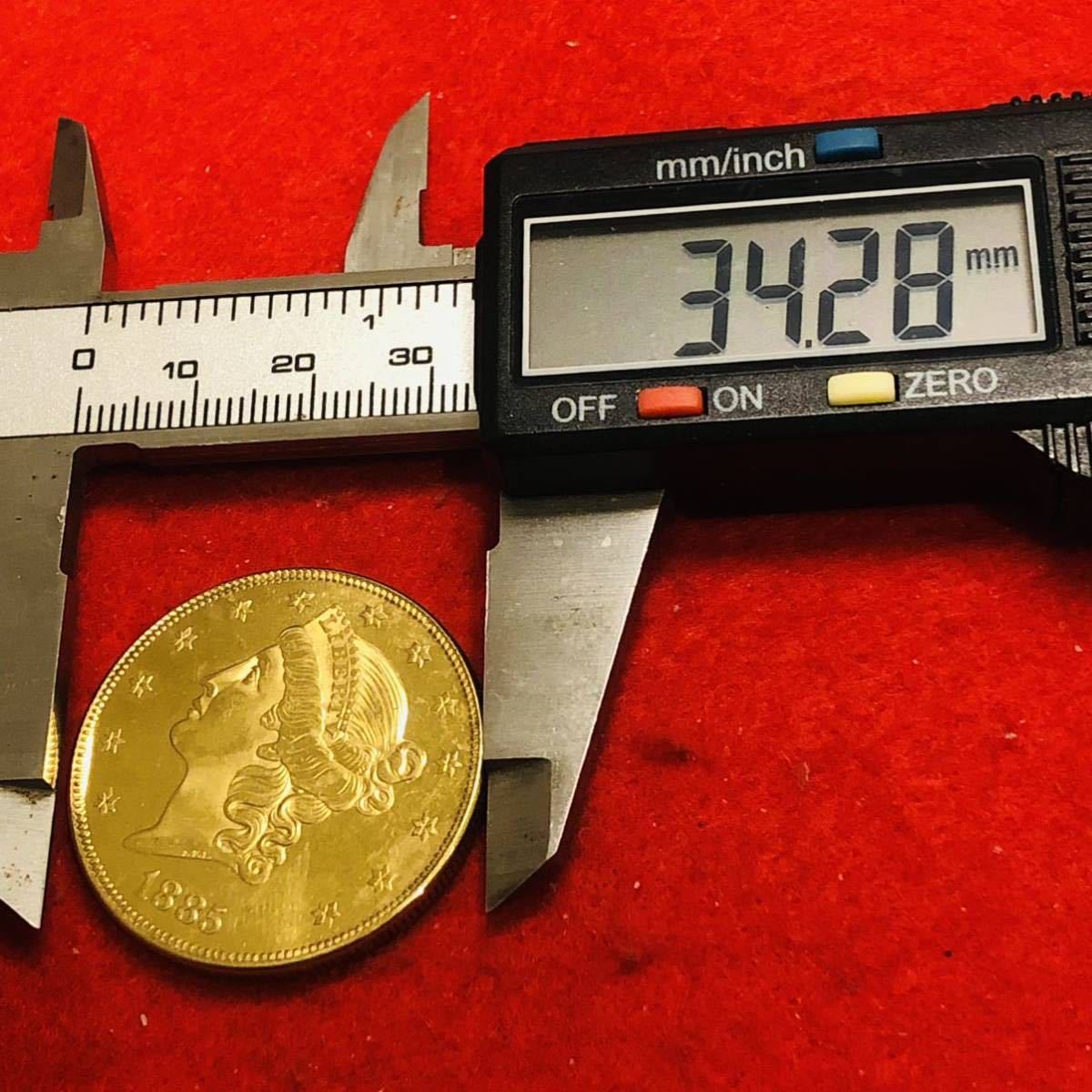 金貨 アメリカ 自由女神頭像 1885年 20ドル イーグル 大型金貨 モルガン 希少 アメリカプレミアム