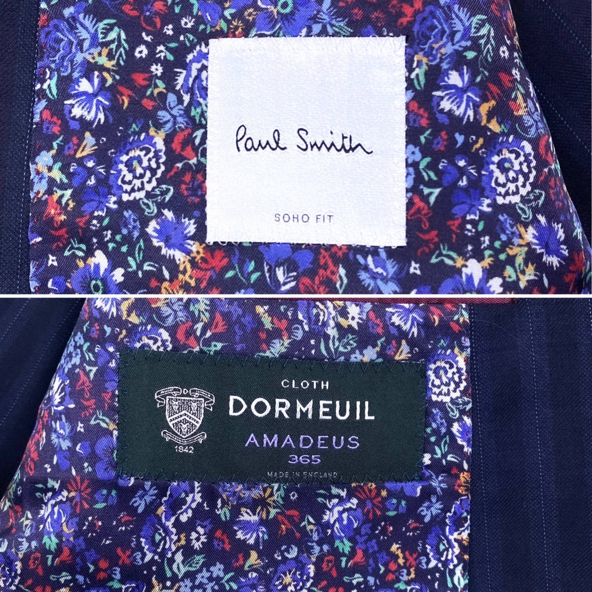 未使用級!3ピース!極上花柄!Dormeuil×Paul SmithSOHO FITセットアップ