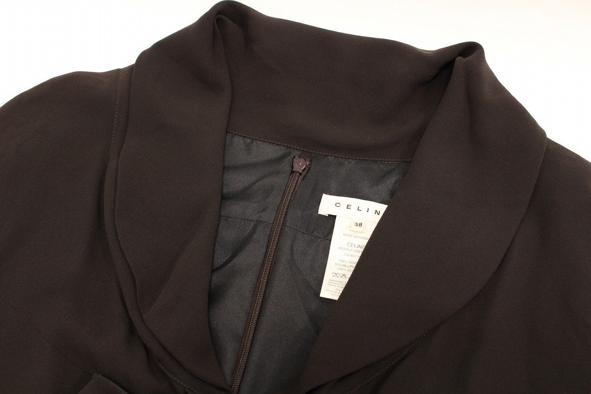 CELINE セリーヌ ワンピース ドレス リボン シアー シフォン 黒 