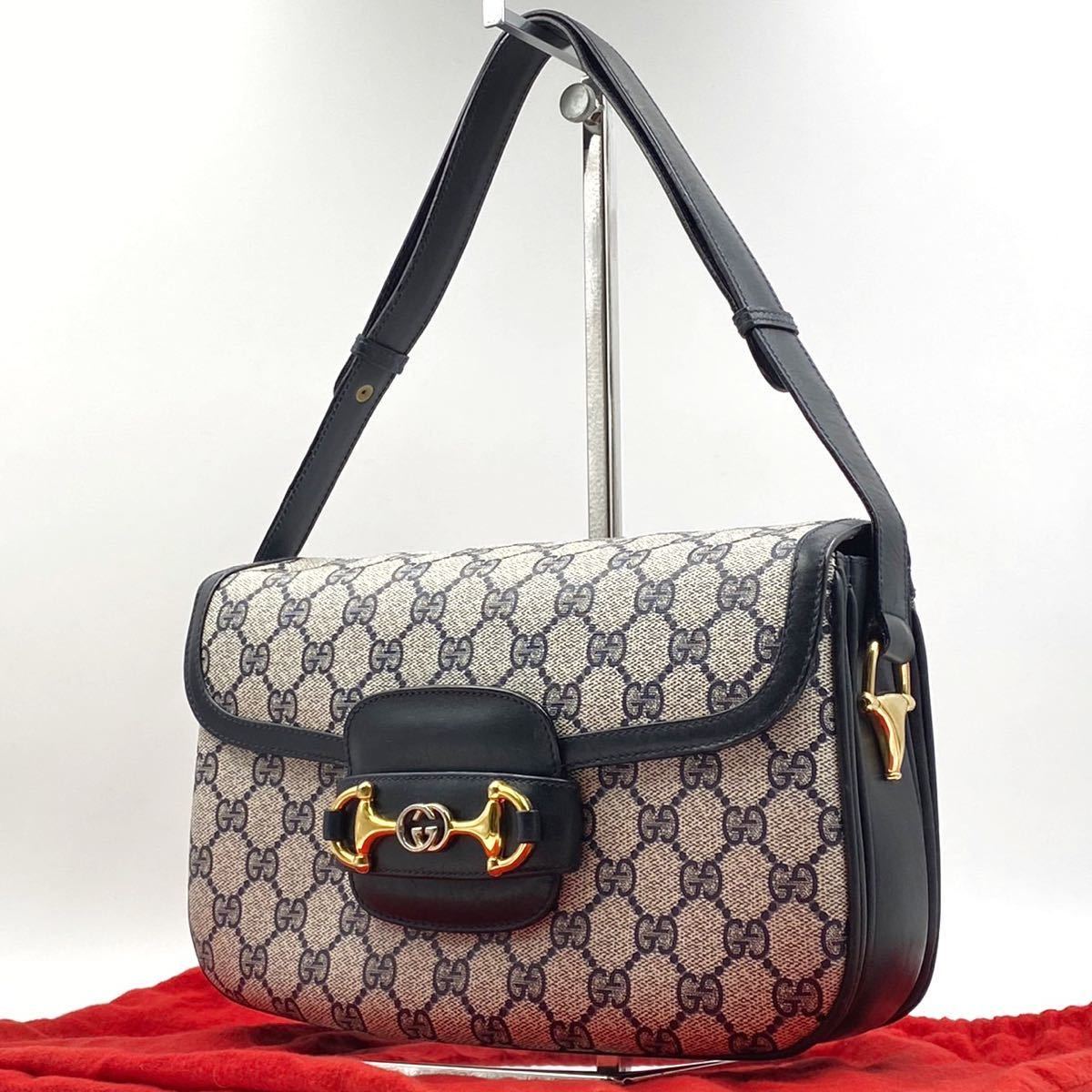 GUCCI ホースビット柄 ワンショルダーバッグ エナメル パテントレザー 