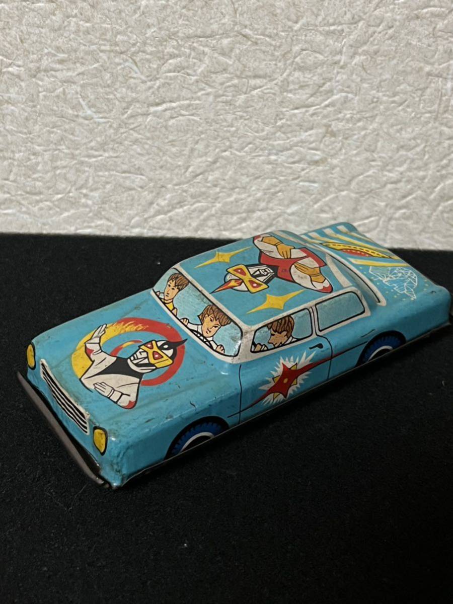 当時物 ブリキ ミラーマン風 車 無版権 パチ モノ昭和レトロ