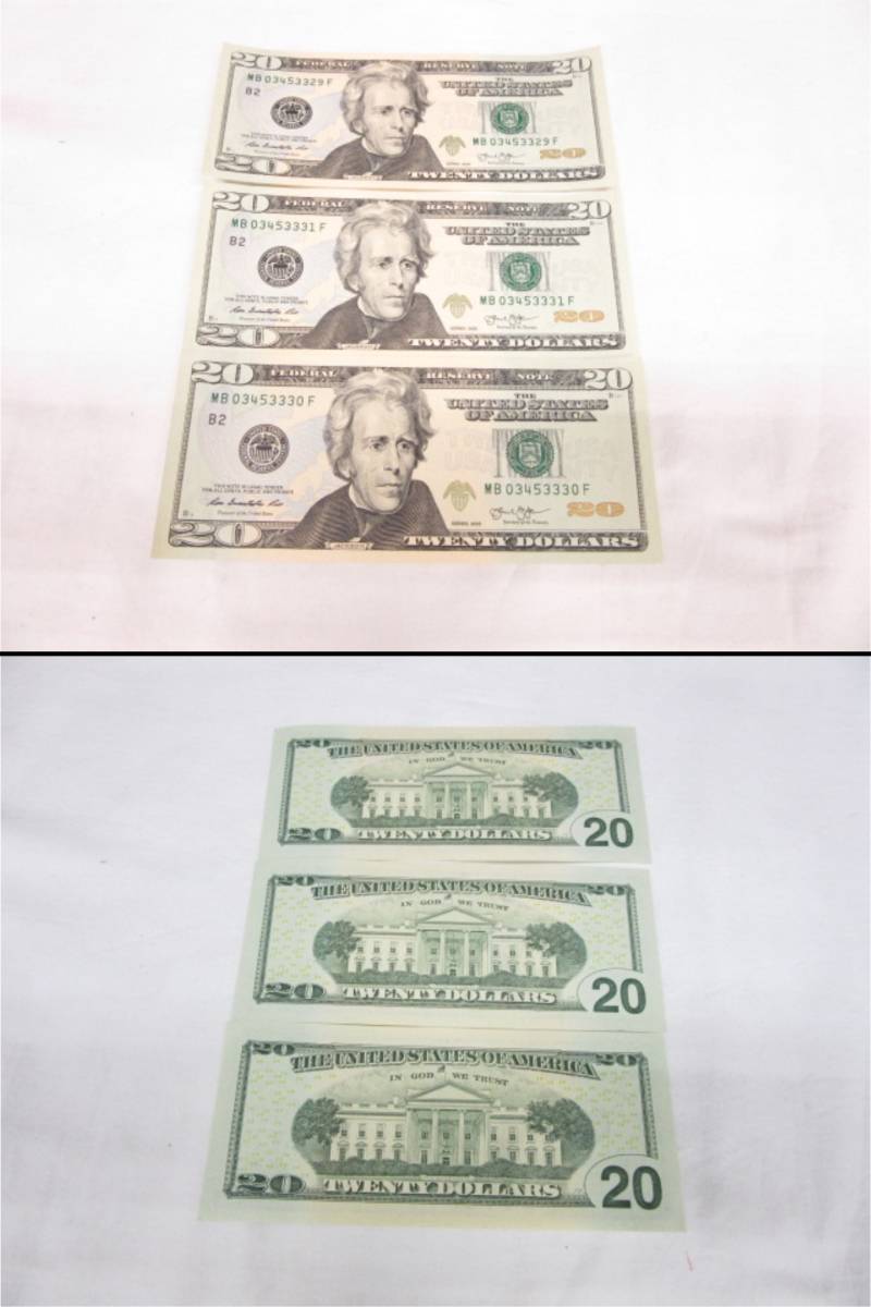 未裁断米国ドル紙幣32枚シート[額装付]JHO-260 1D230◎アメリカ US