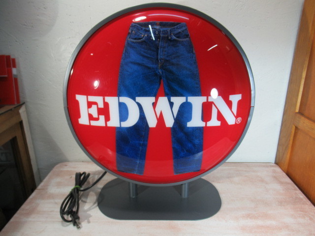 店舗用 EDWIN エドウイン ライトスタンド 両面 直径45㎝ 電飾 看板 