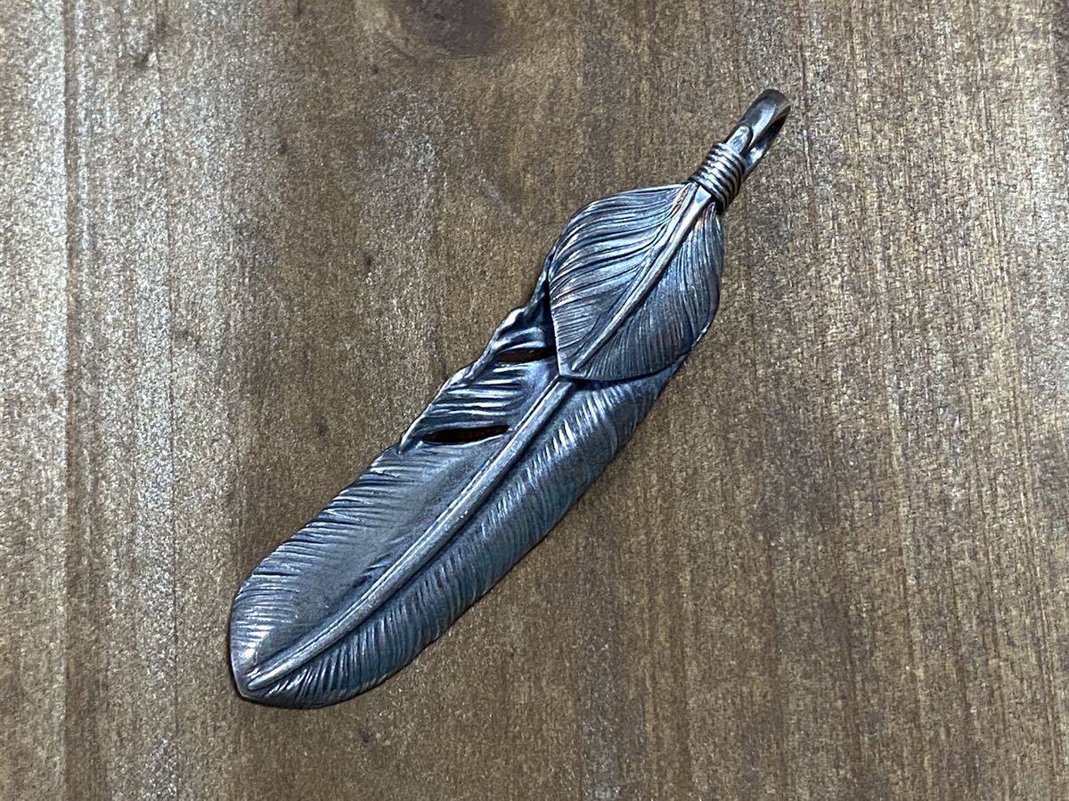 美品goros ゴローズ プレーン 特大フェザー (現行モデル) | シルバー