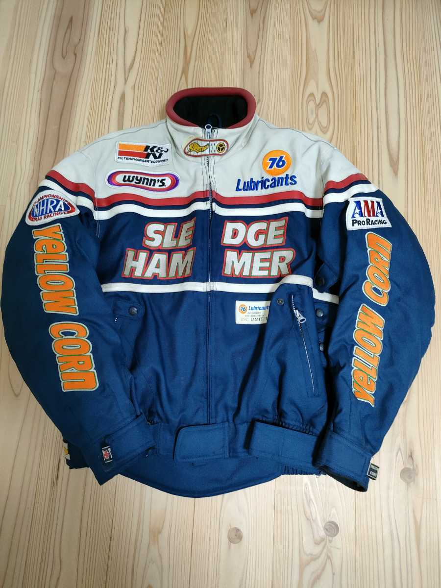 【レア】イエローコーン YELLOW CORN メッシュジャケット ライディングジャケット 　ジャケット　L　裏フリース　