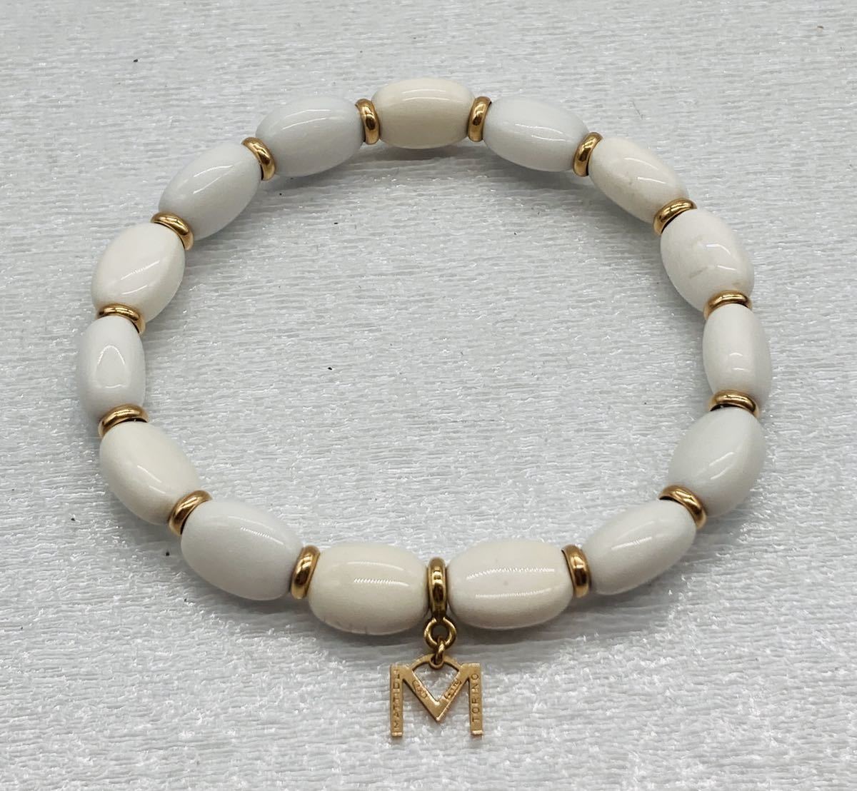 12e 必見 ! MATTIOLI TORINO マッティオリ トリノ 750 K18 ブレスレット アルファベット M チャーム 中古品 現状品 !