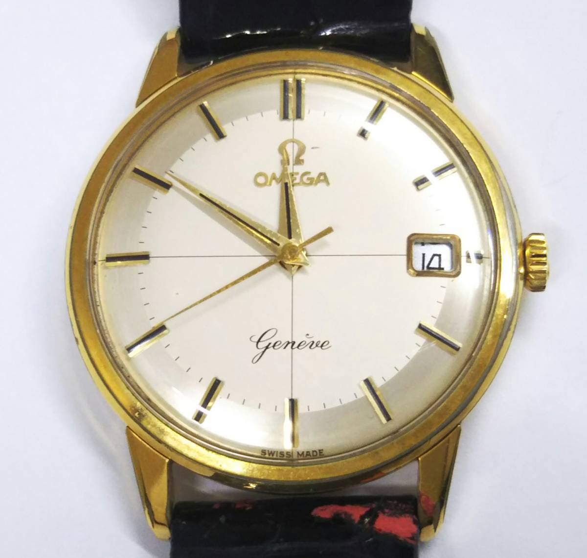 特選品 OMEGA Geneve ゴールド 自動巻き デイト 稼働品 メンズ 腕時計 
