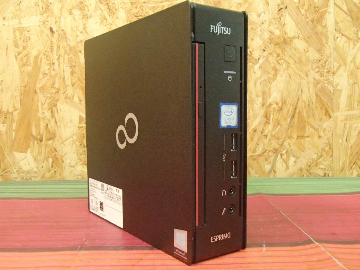 △1円スタート 超小型PC Fujitsu ESPRIMO Q556/R△Core i3-7100T/メモリ