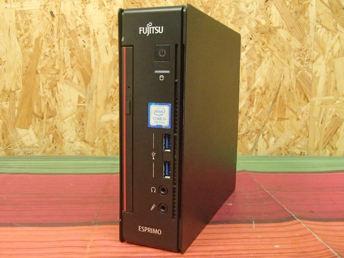 △1円スタート 超小型PC Fujitsu ESPRIMO Q556/R△Core i3-7100T/メモリ