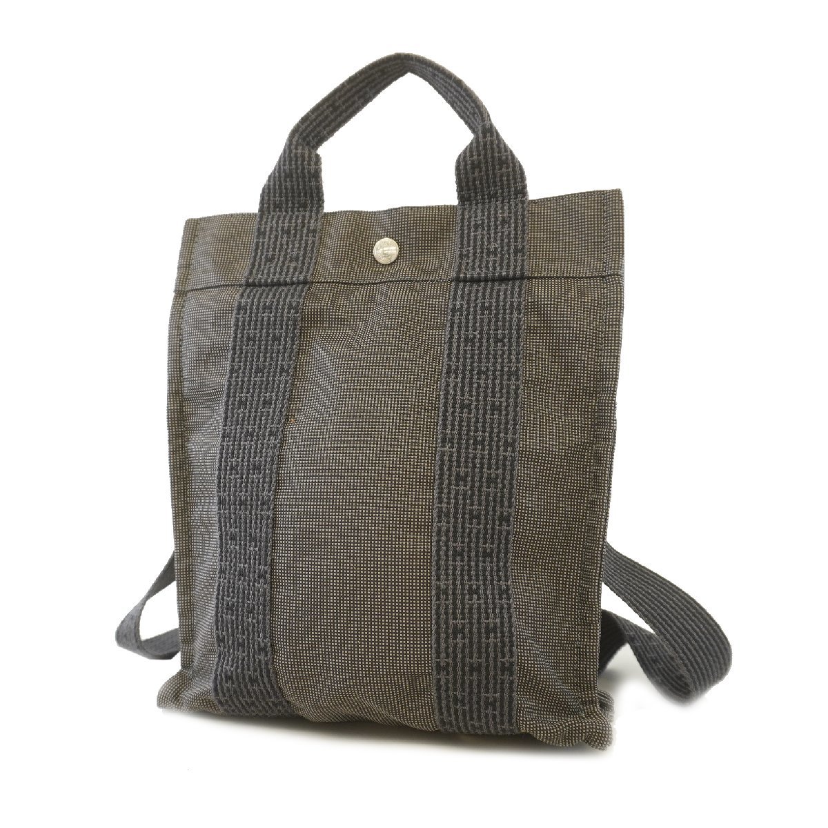 エルメス リュックサック エールラインアドPM キャンバス ブラック シルバー金具