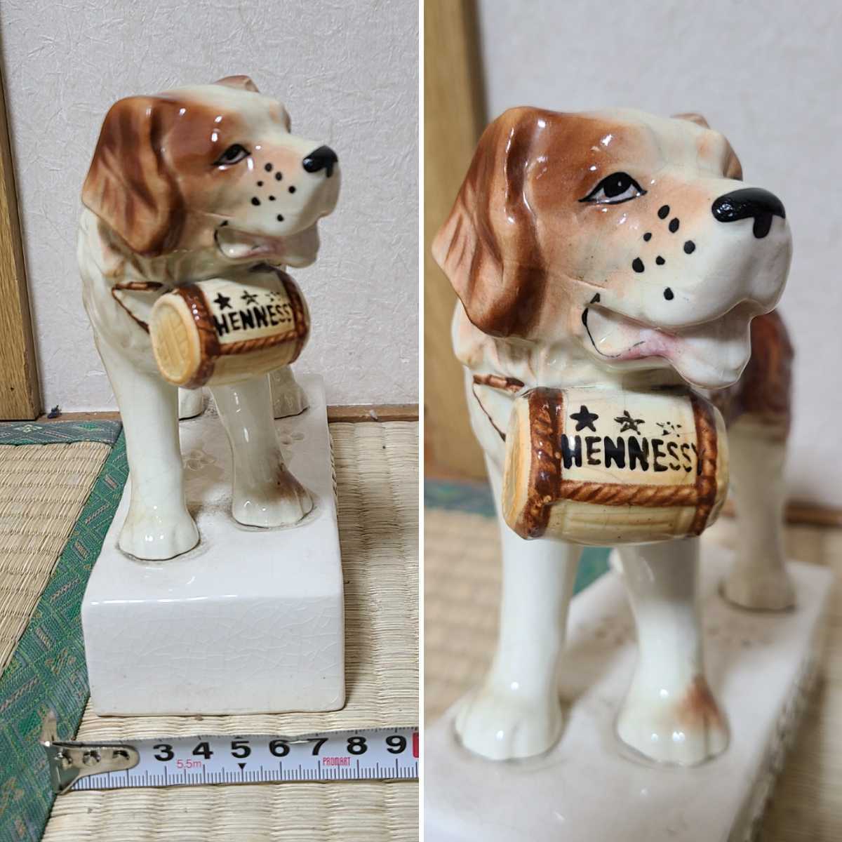 レア COGNAC HENNESSY コニャック ヘネシー 犬 陶器 置物 オブジェ 