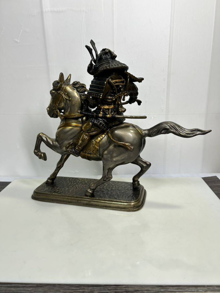 戦国武将 楠木正成 置物 アンティーク インテリア ブロンズ 金属工芸