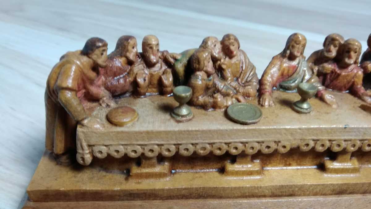 当時物 イタリア 木彫彫刻品 レオナルド・ダ・ヴィンチ最後の晩餐 教会 