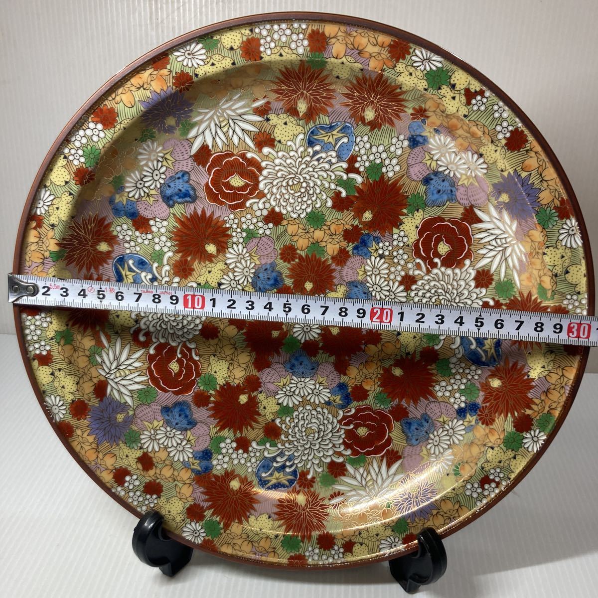 九谷焼 飾皿 九谷 湖月堂 飾り皿 和風 インテリア 大皿 美品(皿)｜売買 