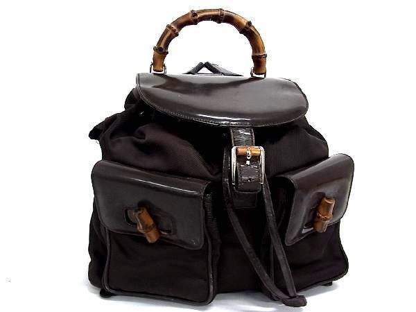 1円 GUCCI グッチ 003 1119 0016 バンブー ナイロン×レザー 巾着 1円 GUCCI グッチ 003 1119 0016 バンブー ナイロン×レザー 巾着