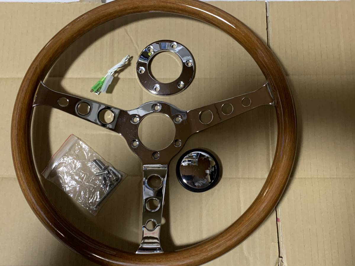 ビンテージタイプのウッドステアリング ハンドル 380mm 【公式通販】