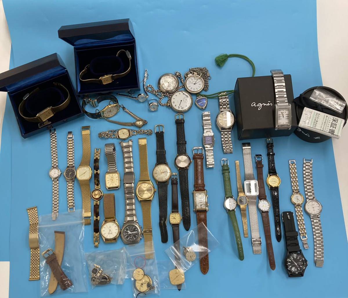 ジャンク時計　腕時計 SEIKO CITIZEN ALBA セイコー シチズン メンズ レディース　34点　ベルト　文字盤　【01】