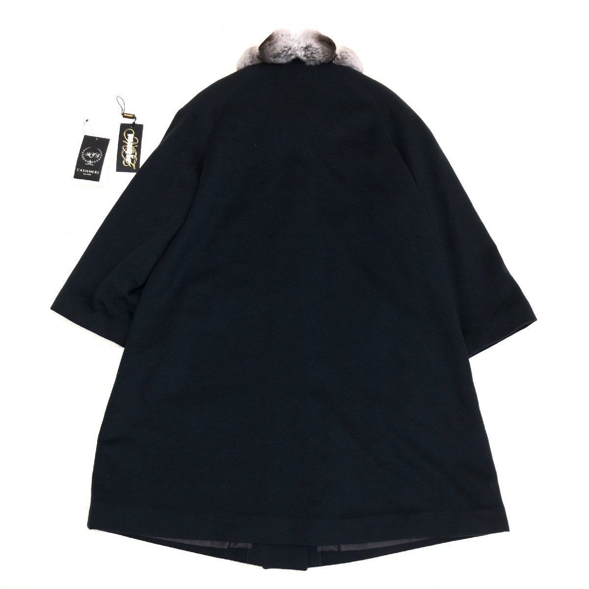 チンチラ&カシミア100%ロングコート ◇タグ付き MYS 定価195,000 チンチラ&カシミア100%ロングコート ◇タグ付き MYS 定価195,000
