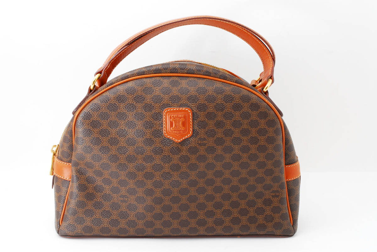 1円〜 美品 CELINE セリーヌ ミニ ハンドバッグ レザー マカダム 柄 総 
