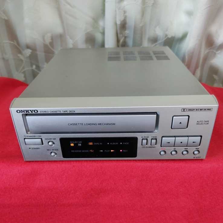 ★整備済み★ONKYO　K-V77　カセットデッキ　トレーベルト交換済　動作良好 K-V77 カセットデッキ トレーベルト交換済 ONKYO 動作良好 オンキヨー