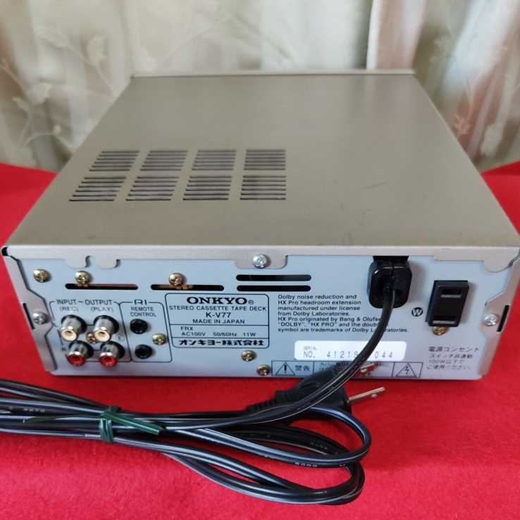 ★整備済み★ONKYO　K-V77　カセットデッキ　トレーベルト交換済　動作良好 ☆整備済み☆ONKYO K-V77 カセットデッキ トレーベルト交換済 動作良好