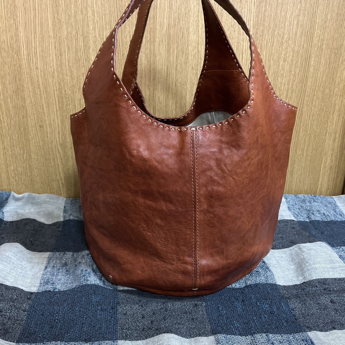 genten ゲンテン ユーフラテス レザー トートバッグ バンドバッグ 