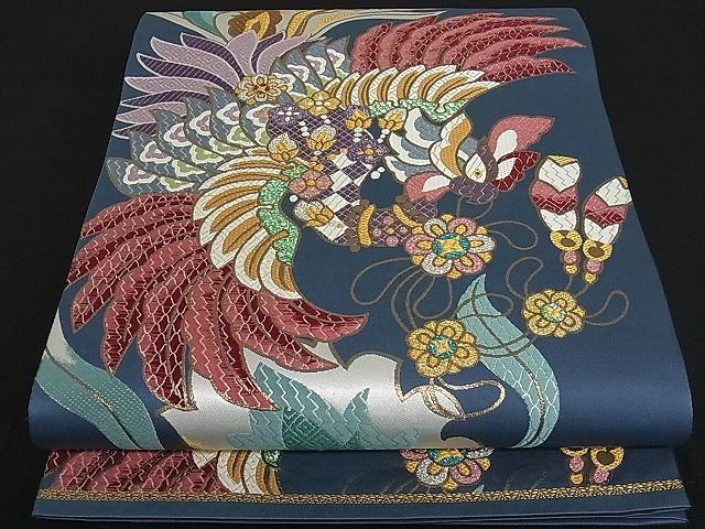 平和屋着物■六通柄袋帯　唐織　鳳凰　金銀糸　逸品　rv4539