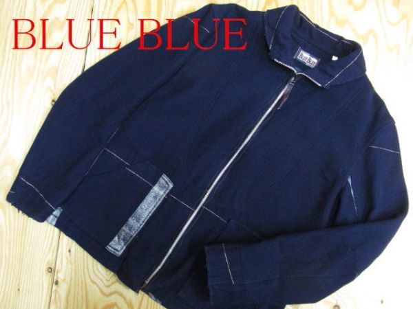 ★ブルーブルー BLUEBLUE★メンズ ウールジップジャケット シルバーペイント★R50129039A