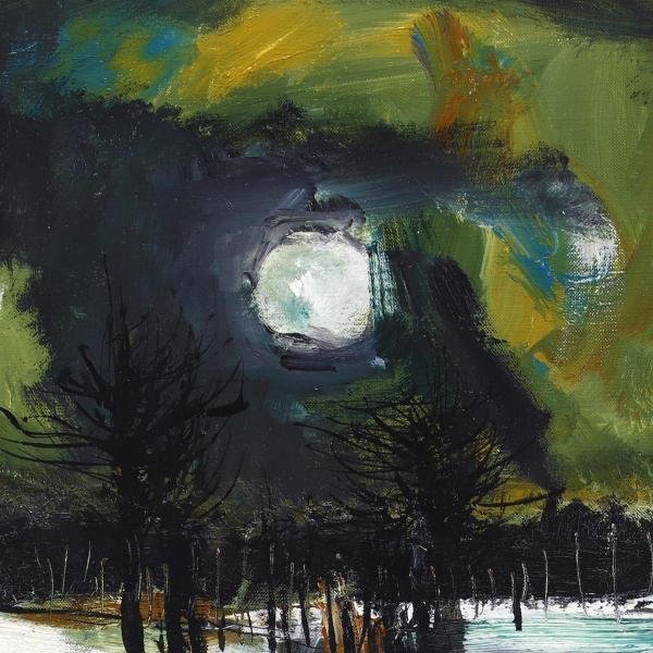 真作】【WISH】小松明「冬の樹」油彩 8号 ◇雪の並木道 〇