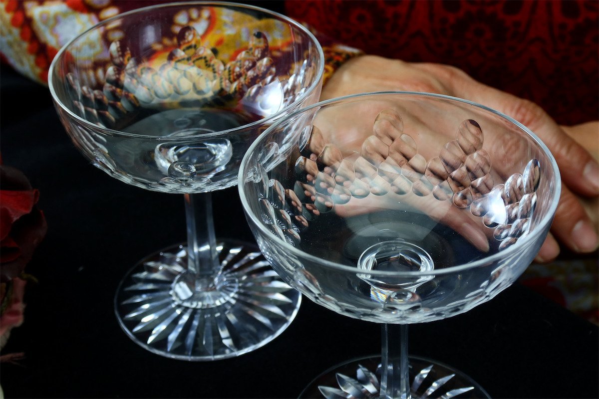 輝くオールドバカラ ディアマンビゾーの蓋付きコンポート19世紀後半