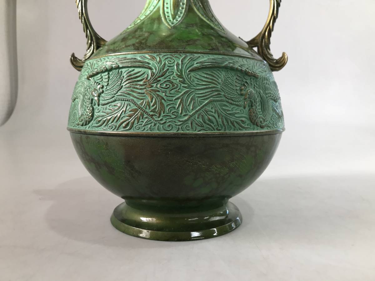 HG3877 瑞峰造 金属製 花瓶 花器 花生 壺 飾り壺 金属工芸 
