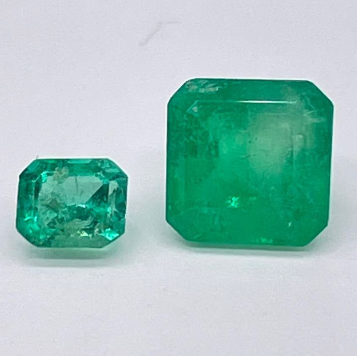 ◇天然 ベリルエメラルド emerald ◇0.526ct/1.846ct ◇ルース /2石 ◇裸