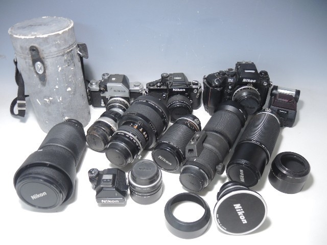 1862/○ニコン カメラ/レンズ等 まとめて沢山 F4/ AF MICRO NIKKOR 200mm 1:4 D/80-200mm 1:2.8Dなど ジャンク品 Nikon