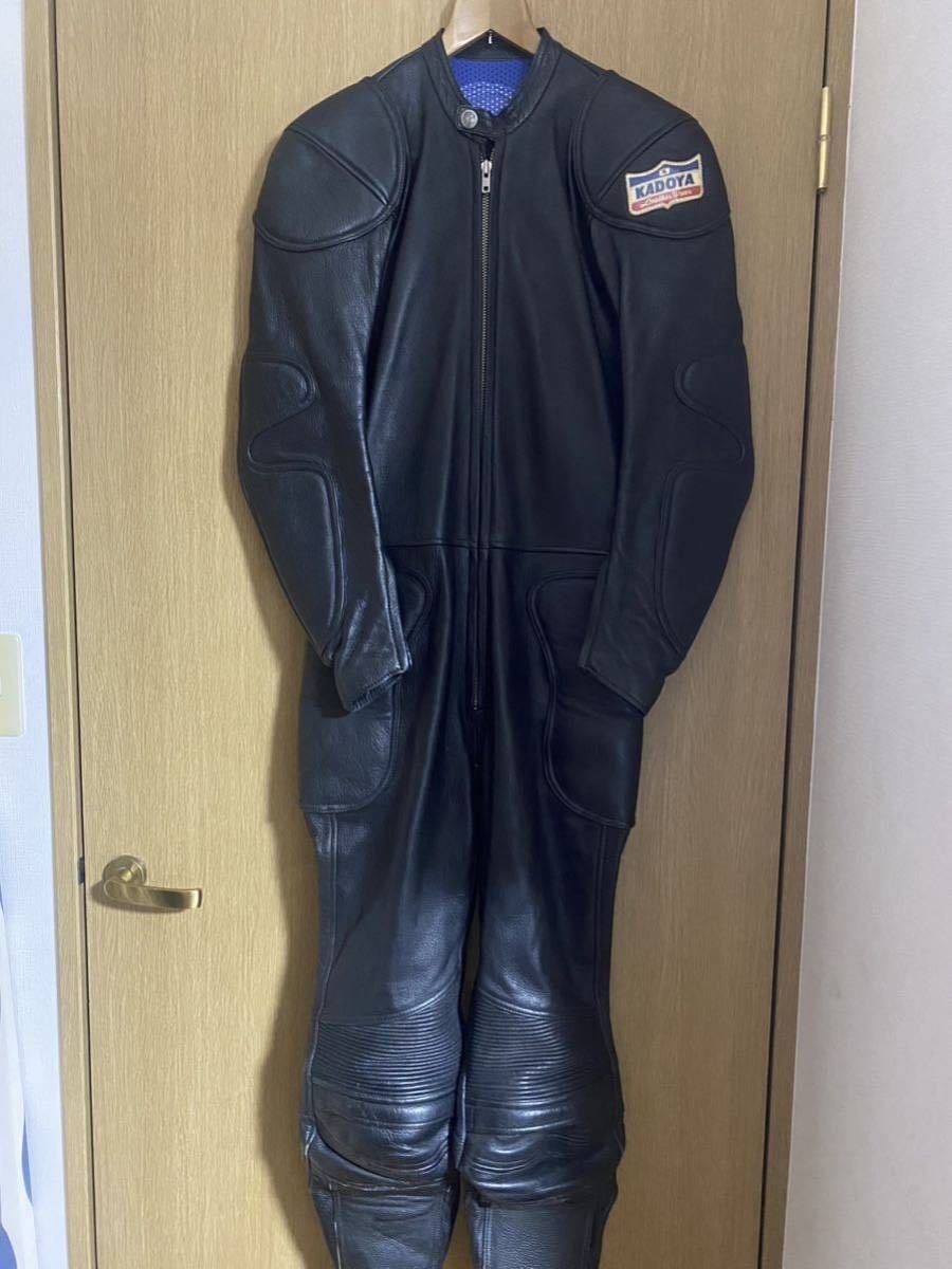 KADOYA カドヤ　革ツナギ　黒　ブラック　Lサイズ　当時　バイク　
