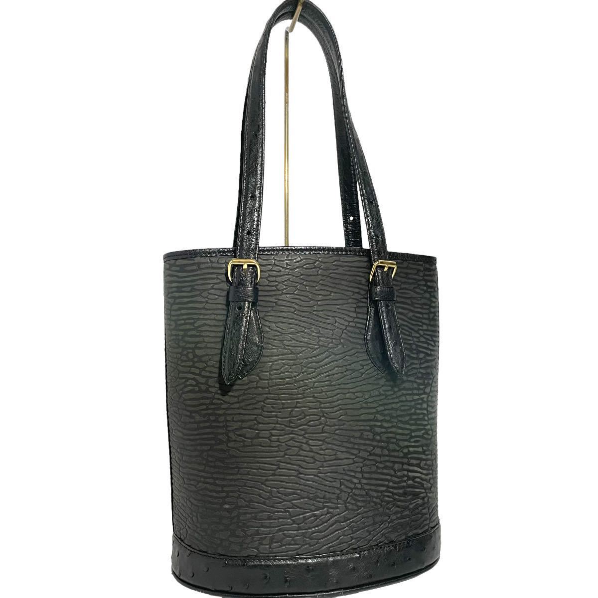 特別価格継続 OSTRICH トートバッグ ブラック オーストリッチ 【公式通販】