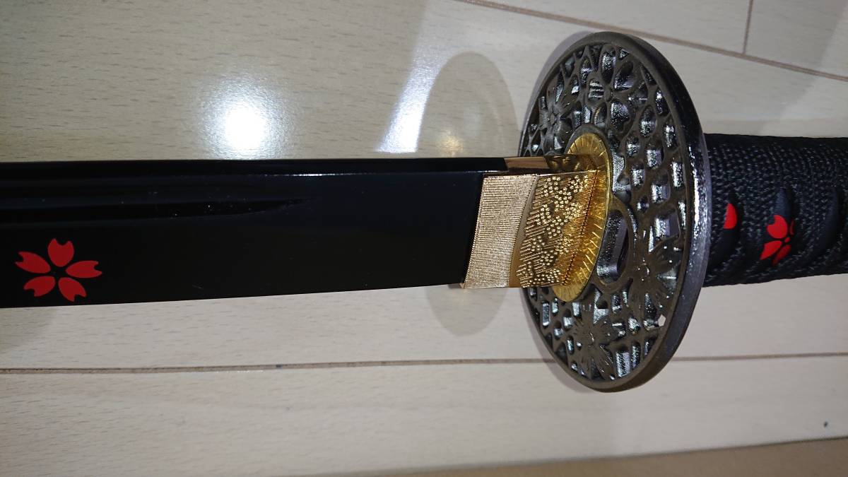 関の美術刀剣 空想刀 黒斬剣艶桜 黒塗刀身 大刀 模造刀 模擬刀 仮装