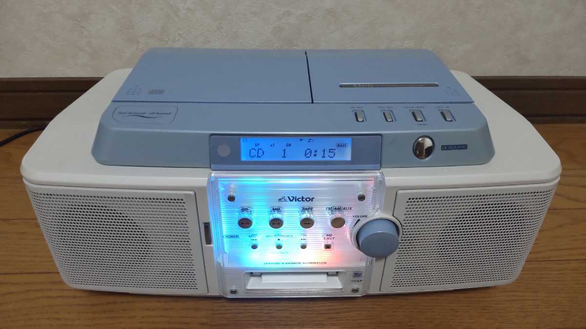ビクター Victor CD/MDラジカセ クラビア Clavia RC-Z1MD-W ホワイト
