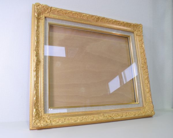 IM] 絵画用額縁 ① F8号 木製 アンティーク 額装 ヴィンテージ 金色