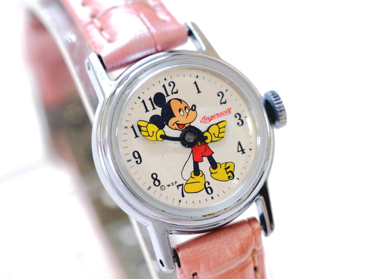 インガーソル INGERSOLL ミッキーマウス 稼働品 動作確認 機械式手巻き