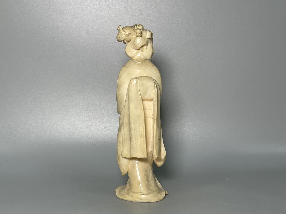 象牙 中国婦人像 象牙風 骨董 | 高さ10.8cm 古 美術時代美品 中国細工 