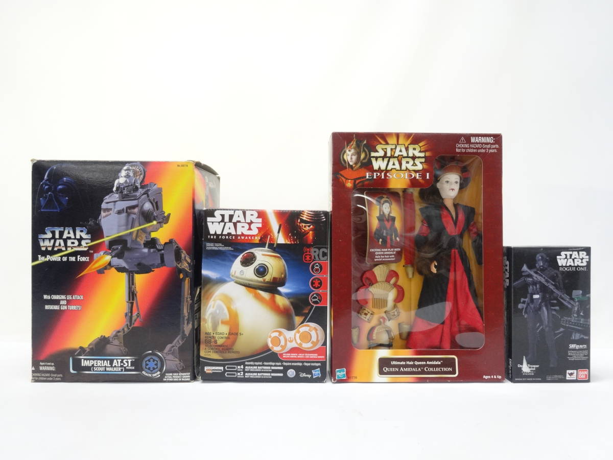 スターウォーズ フィギュア 玩具 4種セット S.H.Figuarts インペリアルAT-ST リモートコントロールBB-8 ファッションドール 中古 菅70