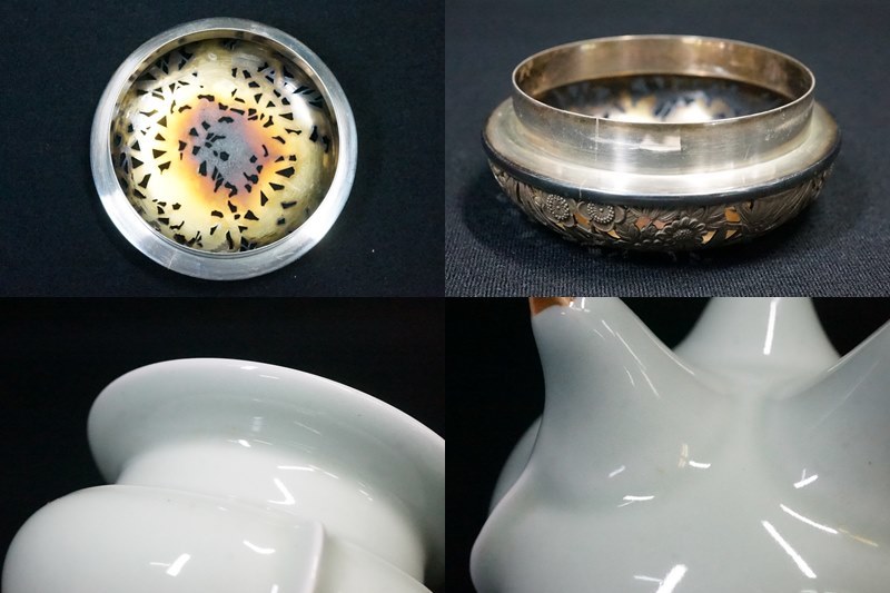 青磁袴腰三足香炉 唐物 中国古玩 中国美術