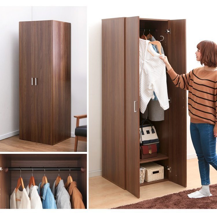 タンス ワードローブ おしゃれ クローゼット 幅約59cm 収納 たんす タンス 箪笥 洋服 衣類 洋服収納 衣類収納 シンプル 観音開き qB694