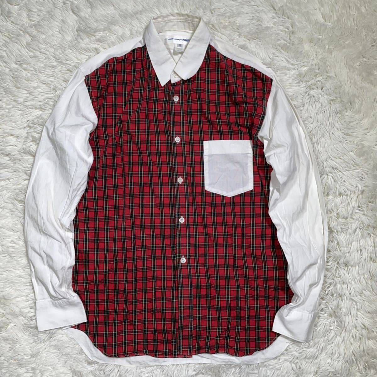 希少　COMME des GARCONS SHIRT コムデギャルソン　シャツ　■2008年代　川久保玲　■タータン　チェック　切り替え　■長袖　シャツ