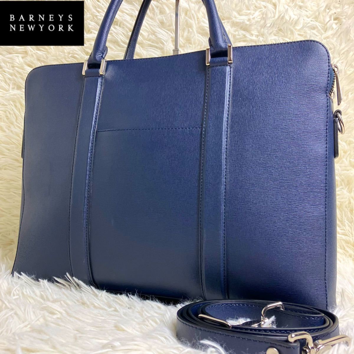 BARNEYS NEW YORKトートバッグキャンバスレザー切替大容量