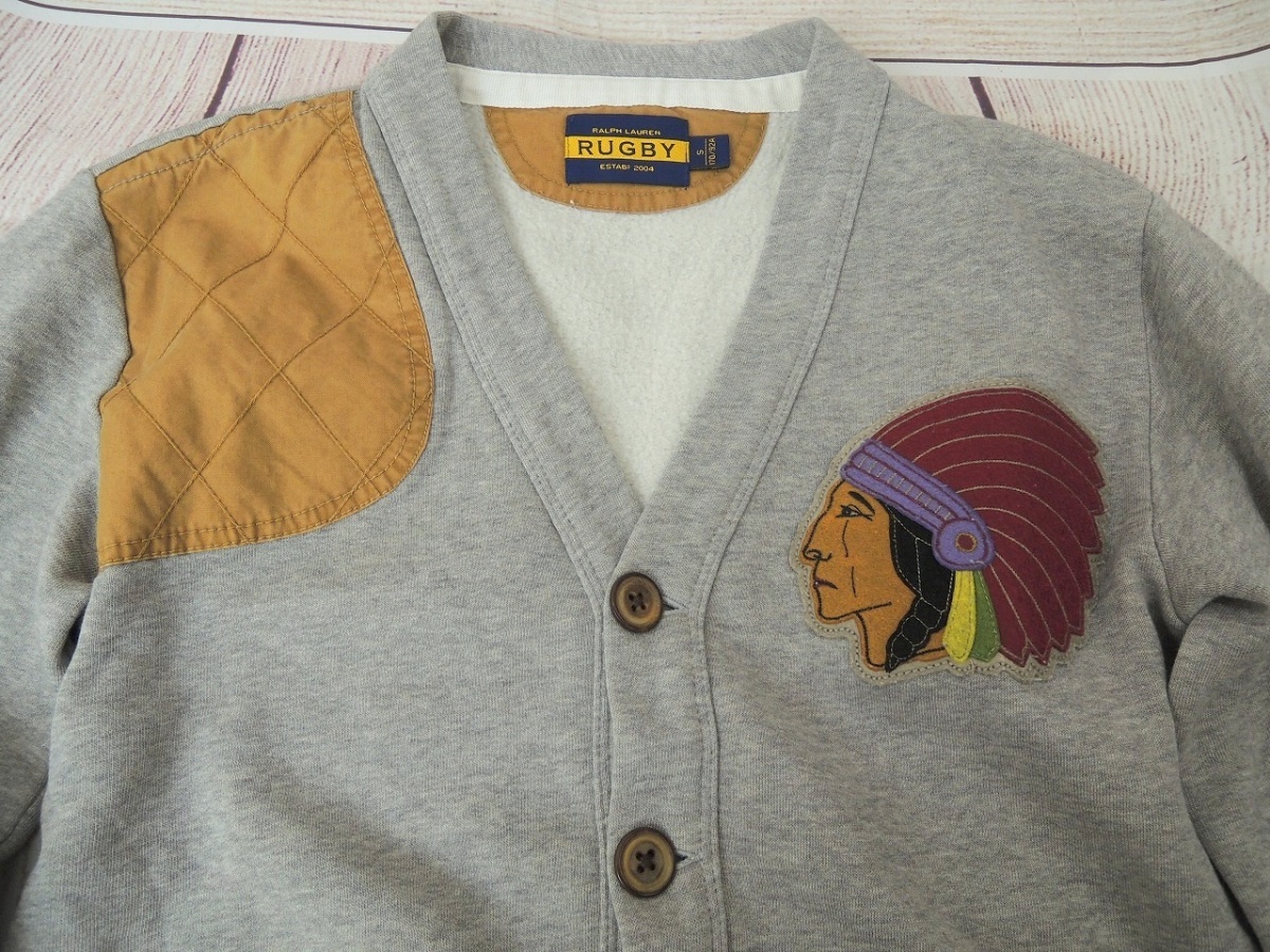 Rugby ralph lauren グレー スウェット カーディガン M RUGBY RALPH LAUREN ラグビー ラルフローレン スウェットカーディガン