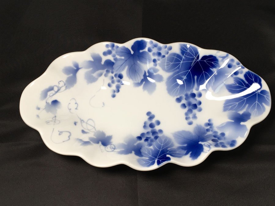 深川製磁有田焼 深皿 中深皿 瑠璃葡萄 5枚 .: 深川製磁