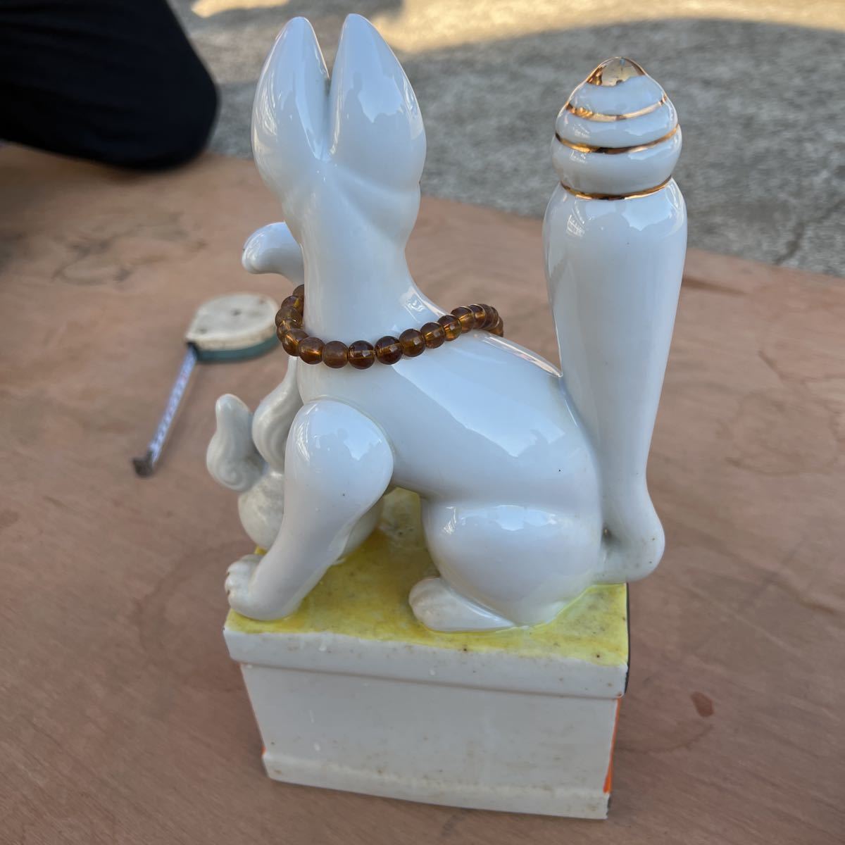 狐 キツネ 一対 お稲荷さん きつね お稲荷 お狐様 高さ30cm : サイズ