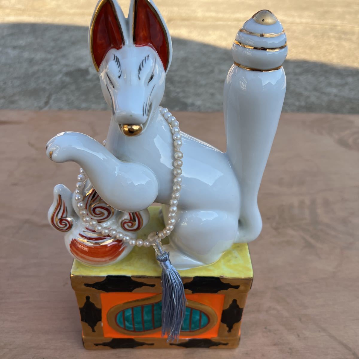 狐 キツネ 一対 お稲荷さん きつね お稲荷 お狐様 高さ30cm : サイズ