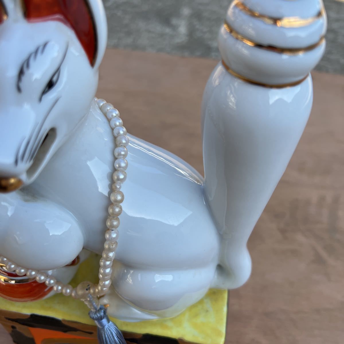 狐 キツネ 一対 お稲荷さん きつね お稲荷 お狐様 高さ30cm : サイズ